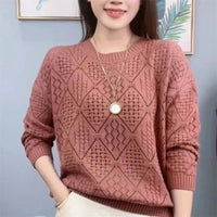 MARGIT - STRICKPULLOVER MIT RUNDAUSSCHNITT – Rosa