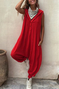 Suma - Jumpsuit mit Knöpfen – Rot