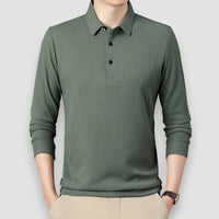 Zeno | Casual Long Sleeve Polo Shirt – Grün