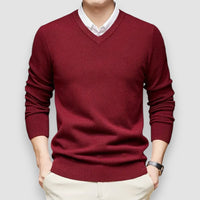 Hugo | V-neck Knit Sweater – Rot
