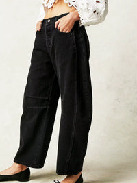 Sunva™ |  Barrel Jeans – Schwarz