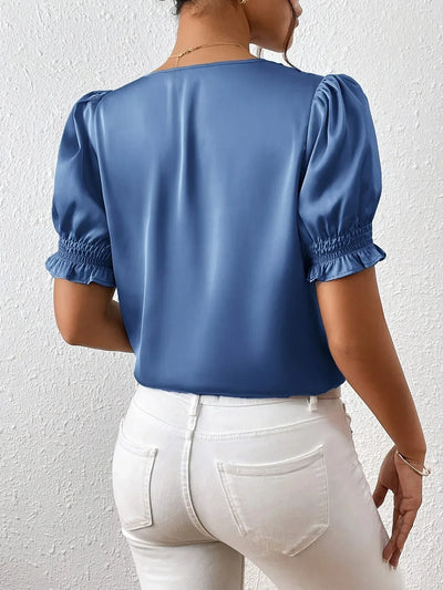 Abella™| Elegante Bluse Mit V-Ausschnitt Und Puffärmeln