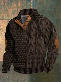 Basil™ – 3D-Print Pullover mit Muster – Braun