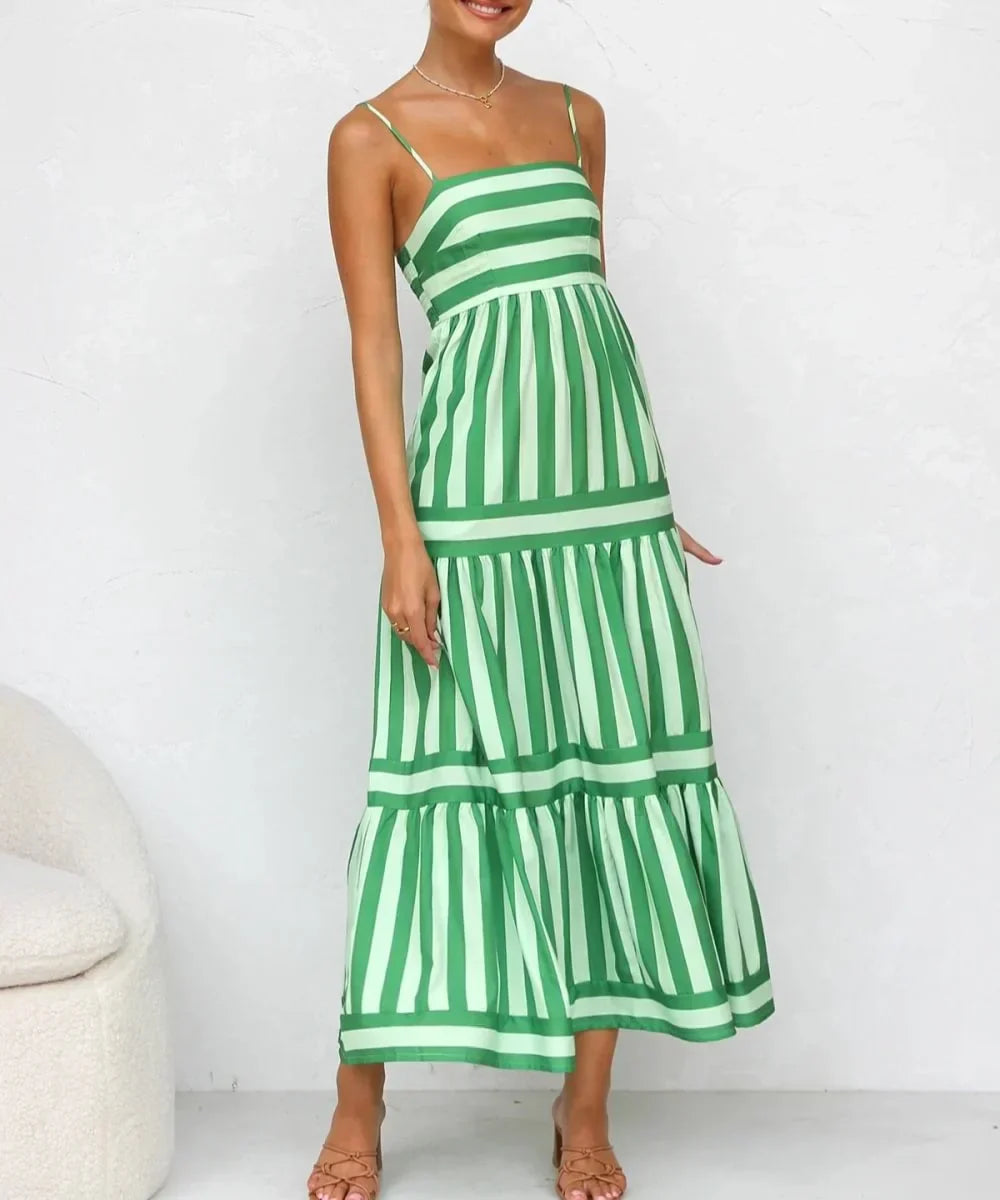 Nina - Vintage Rückenfreies Maxikleid