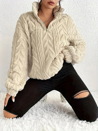 IRMA - PULLOVER MIT REISSVERSCHLUSS – Beige