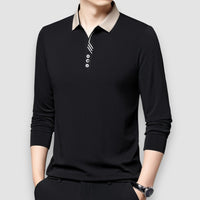 Enzo | Long Sleeve Business Polo Shirt – Schwarz
