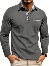 Elyo -Poloshirt mit langen Ärmeln – Grau