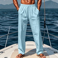 Wayne – Atmungsaktive Baumwolle undlockere Freizeit Sporthose – Hellblau