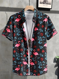 Tropisches 3D-Blumen-Hawaii-Hemd – Stil und Komfort in einem – Schwarz Rosa