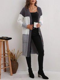 Asnetra | Strickjacke – Mittellanger Button-Up mit praktischer Tasche – Grau