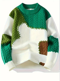 Wagner – Lässiger Strickpullover Mit Rundhalsausschnitt – Grün