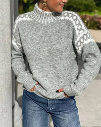 Tressia – Rollkragen Pullover Aus Strick – Grau