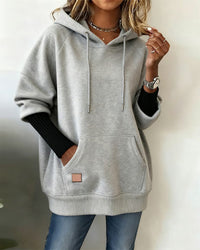 Mia | Damen Hoodie modern casual & stilvoll elegant – Grau