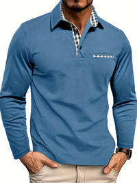 Van Laar – Poloshirt mit langen Ärmeln – Hellblau
