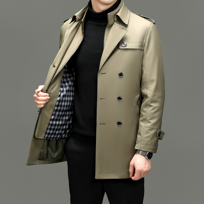 Rupertt | Mid-Langer Trenchcoat für Herren mit Abnehmbarer Innenjacke & Stehkragen