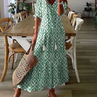 Dalia | Fließendes Boho Maxikleid – Grün