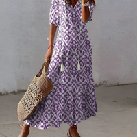 Dalia | Fließendes Boho Maxikleid – Lila