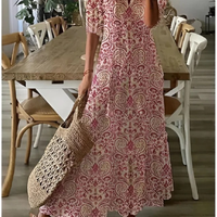 Dalia | Fließendes Boho Maxikleid – Rot