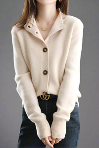 Damen anspruchsvoller gemütlicher Cardigan | Warmer – Elfenbein