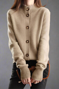 Damen anspruchsvoller gemütlicher Cardigan | Warmer – Camel