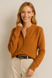 Damen anspruchsvoller gemütlicher Cardigan | Warmer – Orange