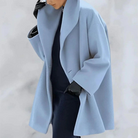 Damen anspruchsvoller warmer Mantel | Winter – HImmelblau
