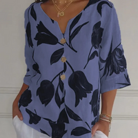 Damen atmungsaktive Sommerbluse | Kurzarm – Blau