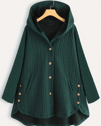 Damen bequeme Kapuzenjacke | Lang – Grün