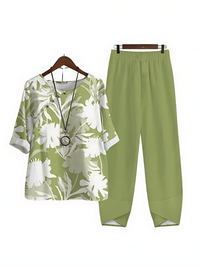 Damen bequemes passendes Set | Hose und oberteil – Grün