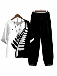 Damen bequemes passendes Set | Hose und oberteil – Schwarz