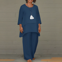 Damen bequemes und elegantes Set | Zweiteiler – Blau