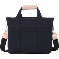 Elfriede | Damen Canvas Tote Bag Groß Mehrtaschen Crossbody Shopper – Schwarz