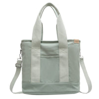Mia | Damen Canvas Tote Bag Multifunktionale Schultertasche mit Schultergurt – Grün