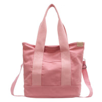Mia | Damen Canvas Tote Bag Multifunktionale Schultertasche mit Schultergurt – Rosa