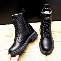 Damen elegante schwarze Stiefel | Wasserdichte – Schwarz