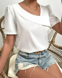 Damen elegante Sommerbluse | weißes – Weiß