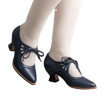 Damen elegante Vintage Schuhe mit Absätzen | Bequem – Dunkelblau