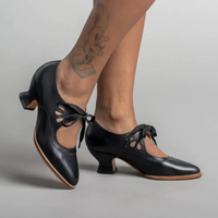 Damen elegante Vintage Schuhe mit Absätzen | Bequem – Schwarz