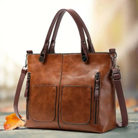 Damen elegante Vintage-Tasche | groß – Braun