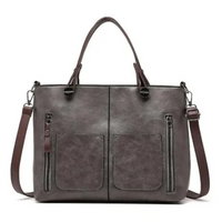Damen elegante Vintage-Tasche | groß – Grau