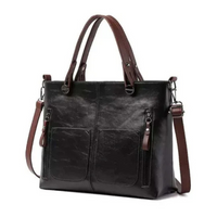 Damen elegante Vintage-Tasche | groß – Schwarz