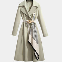 Mia | Damen Eleganter Gürtel-Trench Coat Klassischer Midi-Schnitt – Grün