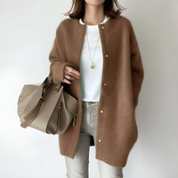 Damen eleganter Herbst-Cardigan | Strick – Braun