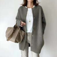 Damen eleganter Herbst-Cardigan | Strick – Dunkelgrau