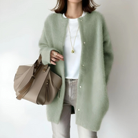 Damen eleganter Herbst-Cardigan | Strick – Hellgrün