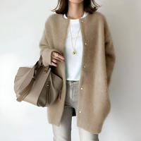 Damen eleganter Herbst-Cardigan | Strick – Khaki