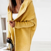 Damen eleganter langer Cardigan | Strick – Gelb