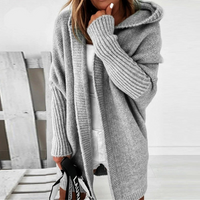 Damen eleganter langer Cardigan | Strick – Grau