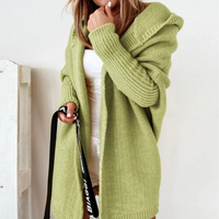Damen eleganter langer Cardigan | Strick – Hellgrün