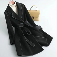 Damen eleganter Mantel | Herbst – Schwarz